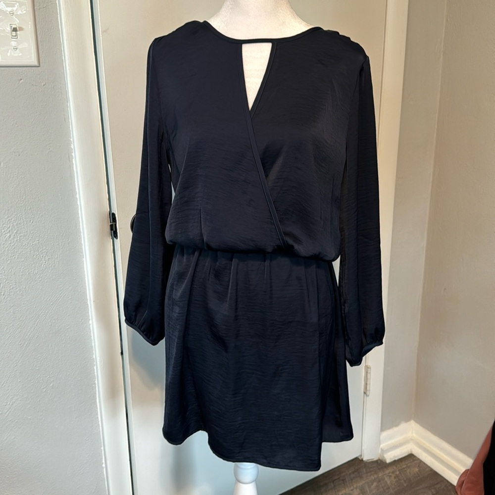 Blue satin dress